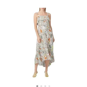 Slate & Willow Floral Peasant Maxi Dress Sleeveless Straps Square neckline 6 RTR